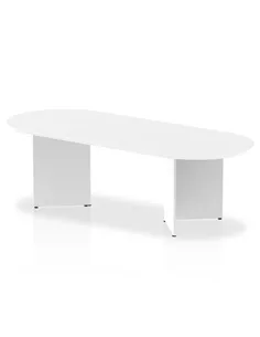 Dynamic Impulse 2400mm Boardroom Table White Top Arrowhead Leg I003413