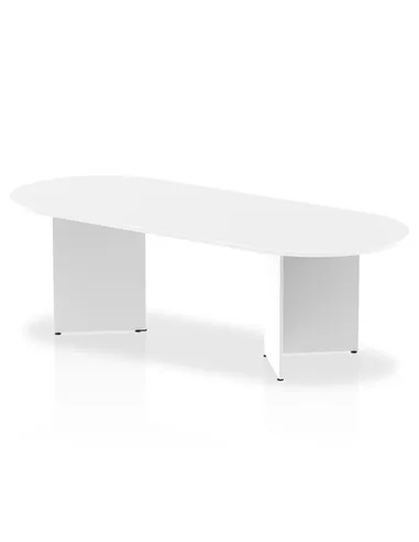 Dynamic Impulse 2400mm Boardroom Table White Top Arrowhead Leg I003413