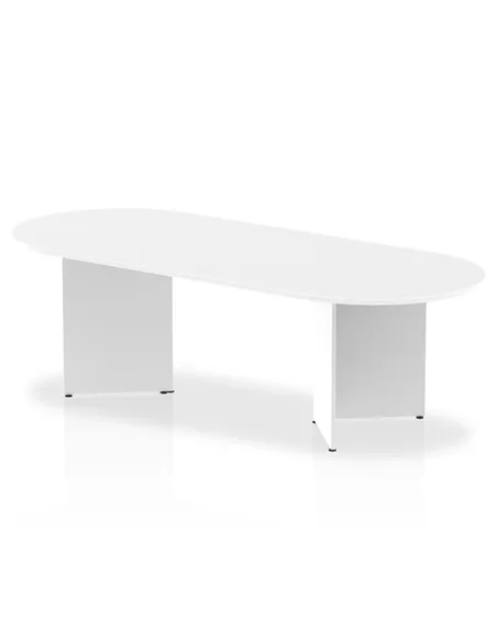 Dynamic Impulse 2400mm Boardroom Table White Top Arrowhead Leg I003413