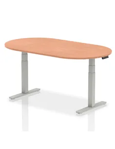 Dynamic Impulse 1800mm Boardroom Table Beech Top Silver Height Adjustable Leg I003541