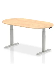 Dynamic Impulse 1800mm Boardroom Table Maple Top Silver Height Adjustable Leg I003542