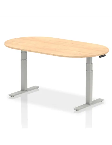 Dynamic Impulse 1800mm Boardroom Table Maple Top Silver Height Adjustable Leg I003542