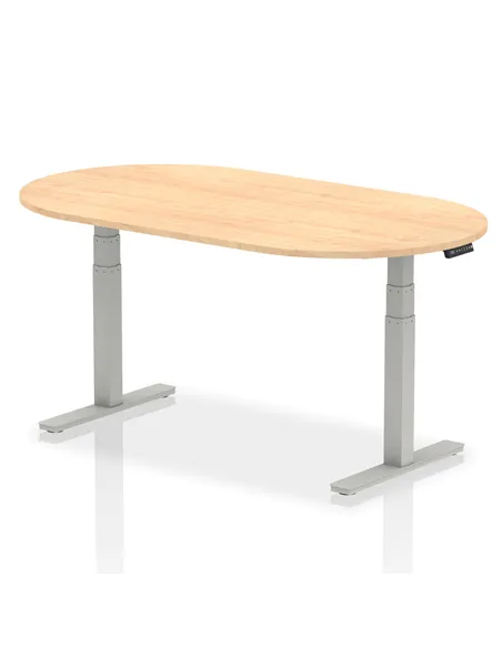 Dynamic Impulse 1800mm Boardroom Table Maple Top Silver Height Adjustable Leg I003542