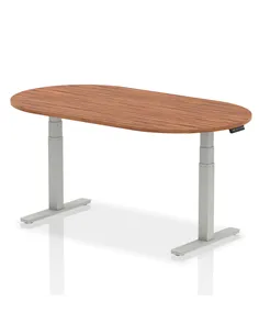Dynamic Impulse 1800mm Boardroom Table Walnut Top Silver Height Adjustable Leg I003544