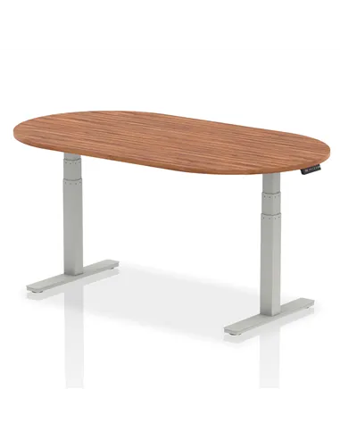 Dynamic Impulse 1800mm Boardroom Table Walnut Top Silver Height Adjustable Leg I003544