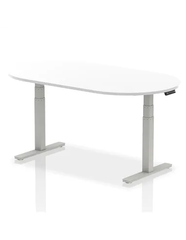 Dynamic Impulse 1800mm Boardroom Table White Top Silver Height Adjustable Leg I003545