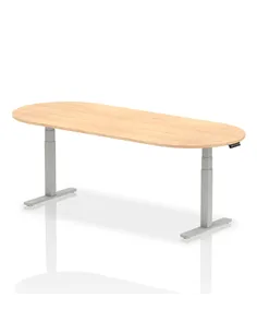 Dynamic Impulse 2400mm Boardroom Table Maple Top Silver Height Adjustable Leg I003547