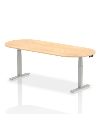 Dynamic Impulse 2400mm Boardroom Table Maple Top Silver Height Adjustable Leg I003547
