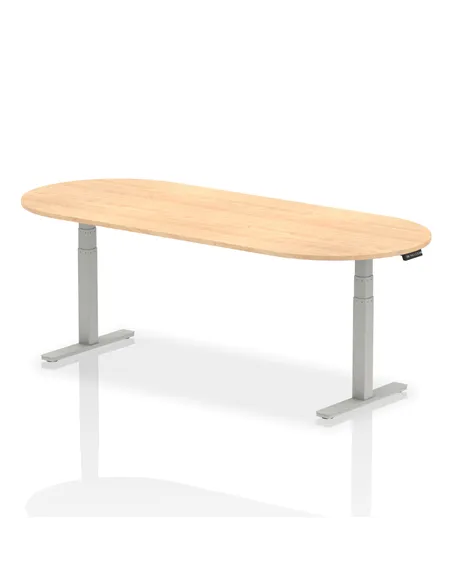Dynamic Impulse 2400mm Boardroom Table Maple Top Silver Height Adjustable Leg I003547