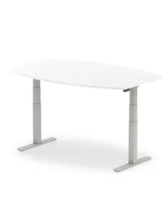 Dynamic High Gloss 1800mm Writable Boardroom Table White Top Silver Height Adjustable Leg I003553 2