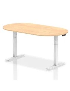 Dynamic Impulse 1800mm Boardroom Table Maple Top White Height Adjustable Leg I003556