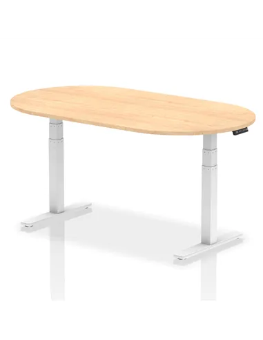 Dynamic Impulse 1800mm Boardroom Table Maple Top White Height Adjustable Leg I003556