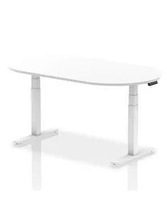 Dynamic Impulse 1800mm Boardroom Table White Top White Height Adjustable Leg I003559