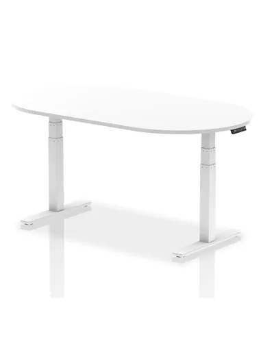 Dynamic Impulse 1800mm Boardroom Table White Top White Height Adjustable Leg I003559