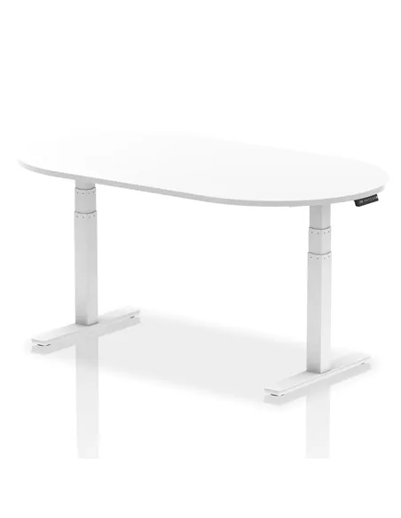 Dynamic Impulse 1800mm Boardroom Table White Top White Height Adjustable Leg I003559