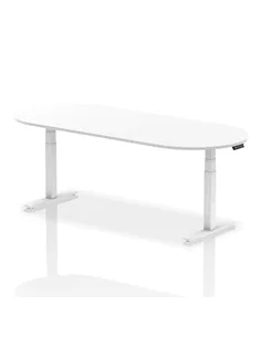 Dynamic Impulse 2400mm Boardroom Table White Top White Height Adjustable Leg I003564