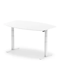 Dynamic High Gloss 1800mm Writable Boardroom Table White Top White Height Adjustable Leg I003567 2