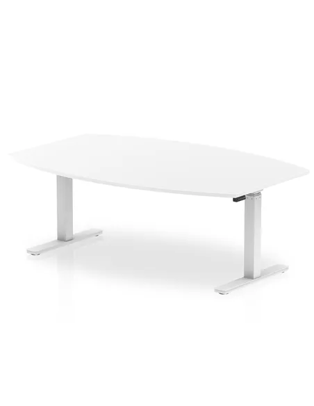 Dynamic High Gloss 1800mm Writable Boardroom Table White Top White Height Adjustable Leg I003567