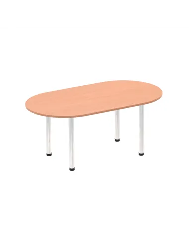 Dynamic Impulse 1800mm Boardroom Table Beech Top Chrome Post Leg I003717