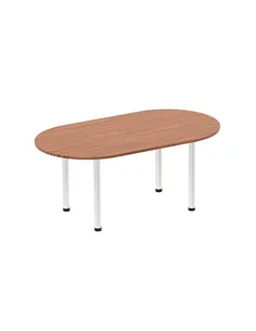 Dynamic Impulse 1800mm Boardroom Table Walnut Top Chrome Post Leg I003718