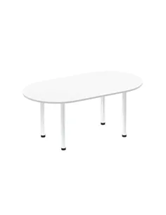 Dynamic Impulse 1800mm Boardroom Table White Top Chrome Post Leg I003719