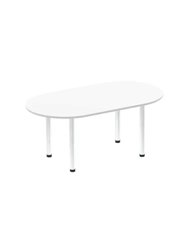 Dynamic Impulse 1800mm Boardroom Table White Top Chrome Post Leg I003719