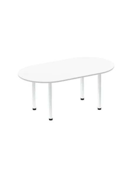 Dynamic Impulse 1800mm Boardroom Table White Top Chrome Post Leg I003719