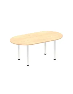 Dynamic Impulse 1800mm Boardroom Table Maple Top Chrome Post Leg I003720