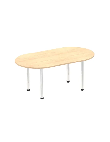 Dynamic Impulse 1800mm Boardroom Table Maple Top Chrome Post Leg I003720