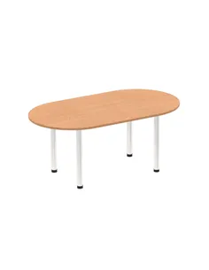 Dynamic Impulse 1800mm Boardroom Table Oak Top Chrome Post Leg I003721