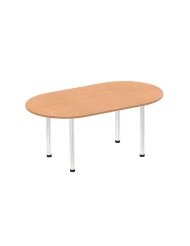 Dynamic Impulse 1800mm Boardroom Table Oak Top Chrome Post Leg I003721