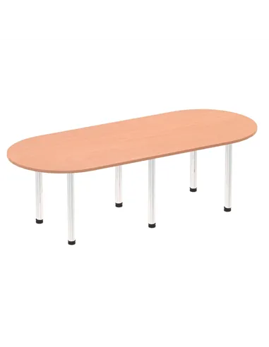 Dynamic Impulse 2400mm Boardroom Table Beech Top Chrome Post Leg I003723