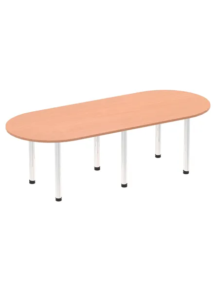 Dynamic Impulse 2400mm Boardroom Table Beech Top Chrome Post Leg I003723