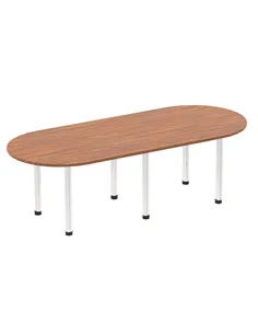 Dynamic Impulse 2400mm Boardroom Table Walnut Top Chrome Post Leg I003724