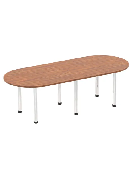 Dynamic Impulse 2400mm Boardroom Table Walnut Top Chrome Post Leg I003724