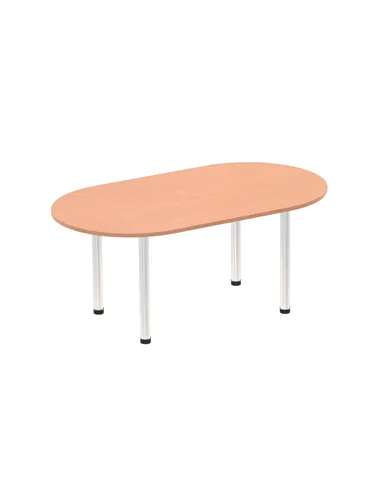 Dynamic Impulse 1800mm Boardroom Table Beech Top Brushed Aluminium Post Leg I003729