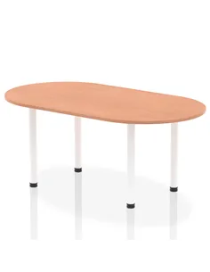 Dynamic Impulse 1800mm Boardroom Table Beech Top White Post Leg I003741