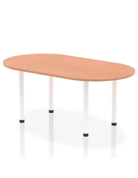 Dynamic Impulse 1800mm Boardroom Table Beech Top White Post Leg I003741