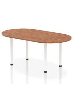 Dynamic Impulse 1800mm Boardroom Table Walnut Top White Post Leg I003742