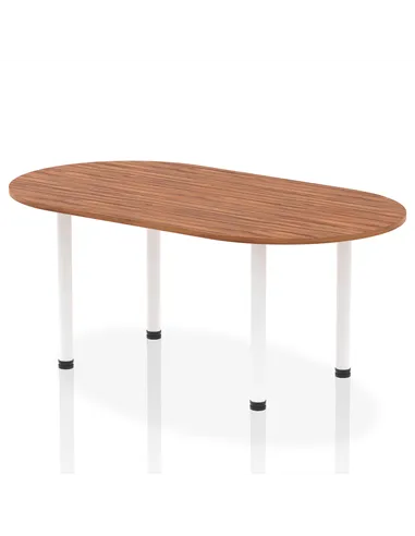 Dynamic Impulse 1800mm Boardroom Table Walnut Top White Post Leg I003742