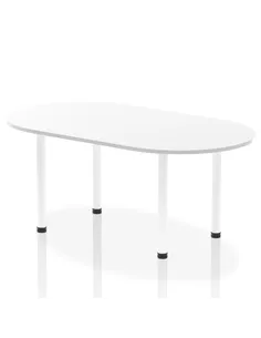 Dynamic Impulse 1800mm Boardroom Table White Top White Post Leg I003743