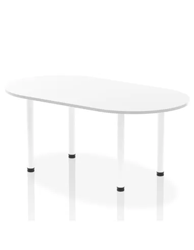 Dynamic Impulse 1800mm Boardroom Table White Top White Post Leg I003743