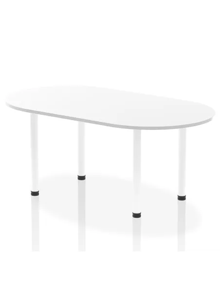 Dynamic Impulse 1800mm Boardroom Table White Top White Post Leg I003743