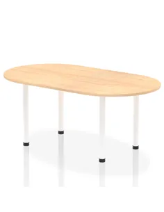 Dynamic Impulse 1800mm Boardroom Table Maple Top White Post Leg I003744