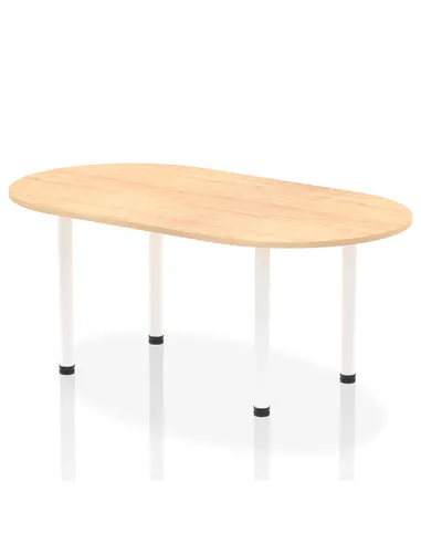 Dynamic Impulse 1800mm Boardroom Table Maple Top White Post Leg I003744