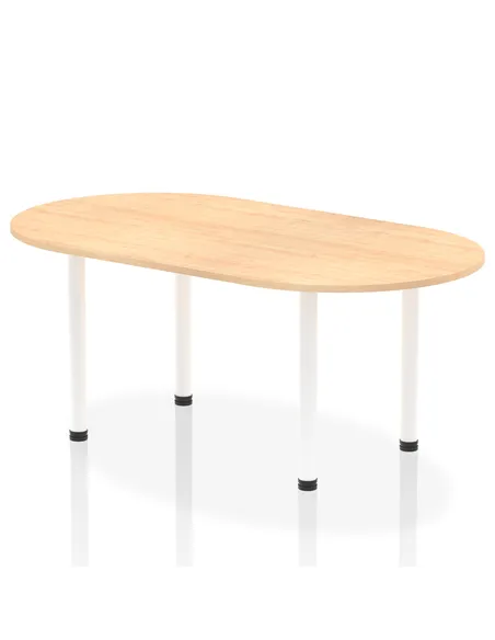 Dynamic Impulse 1800mm Boardroom Table Maple Top White Post Leg I003744