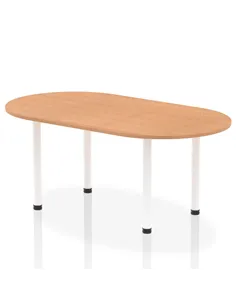 Dynamic Impulse 1800mm Boardroom Table Oak Top White Post Leg I003745