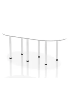 Dynamic Impulse 2400mm Boardroom Table White Top White Post Leg I003749