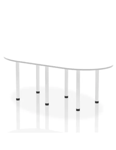Dynamic Impulse 2400mm Boardroom Table White Top White Post Leg I003749