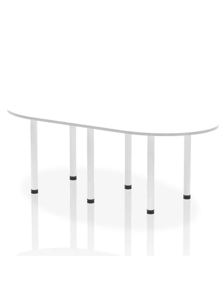 Dynamic Impulse 2400mm Boardroom Table White Top White Post Leg I003749